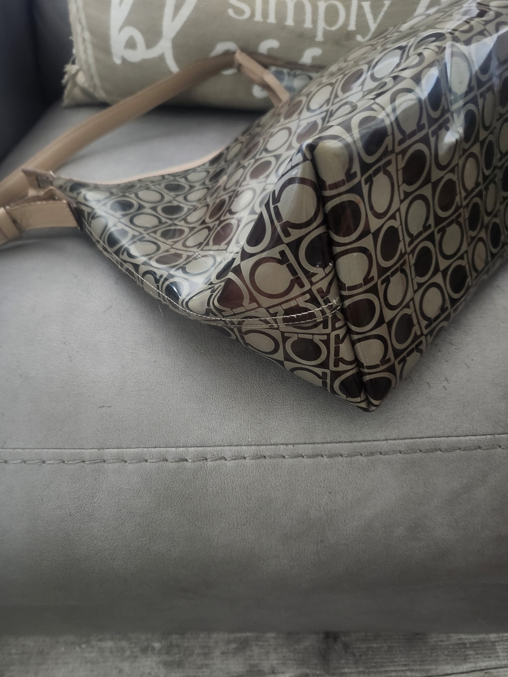 Salvatore Ferragamo Brown Coated Monogram Hobo Bag - Picture 8 of 10